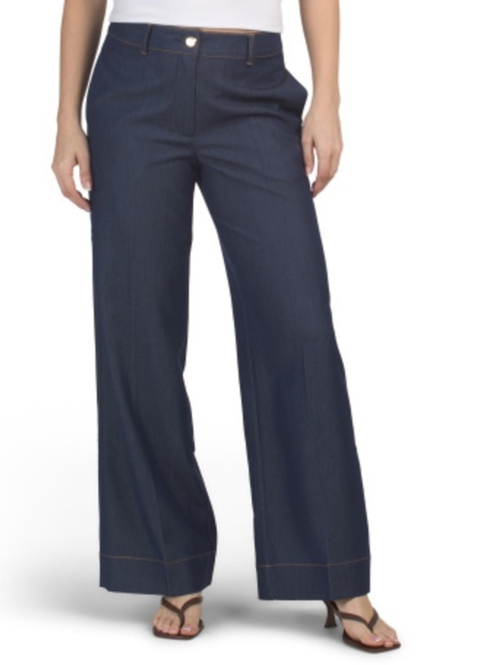 Lee Wide Leg Contrast Stitch Jeans w